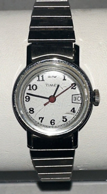 Time & Date Timex Mechanical Movement Wind Womens Watch Vintage Philipines Works
