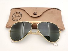 Vintage B L Ray Ban Bausch Lomb 58mm Aviator Outdoorsman G15 Gray W0226 w/Case