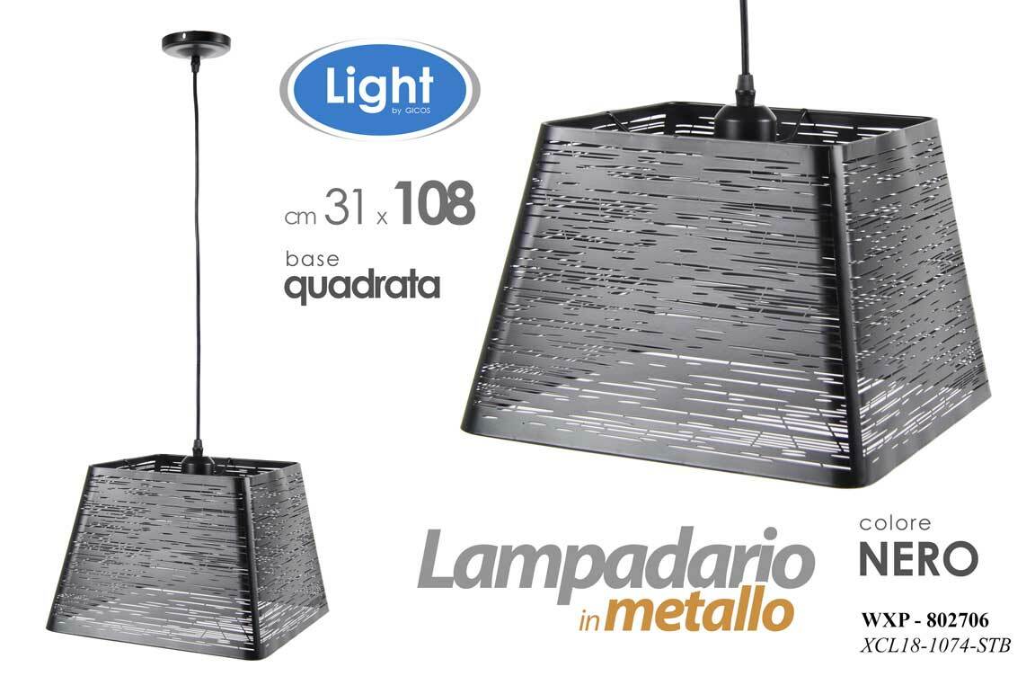Lampadario Sospeso Metallo Nero 31x108 cm WXP-802706 | Design Traforato