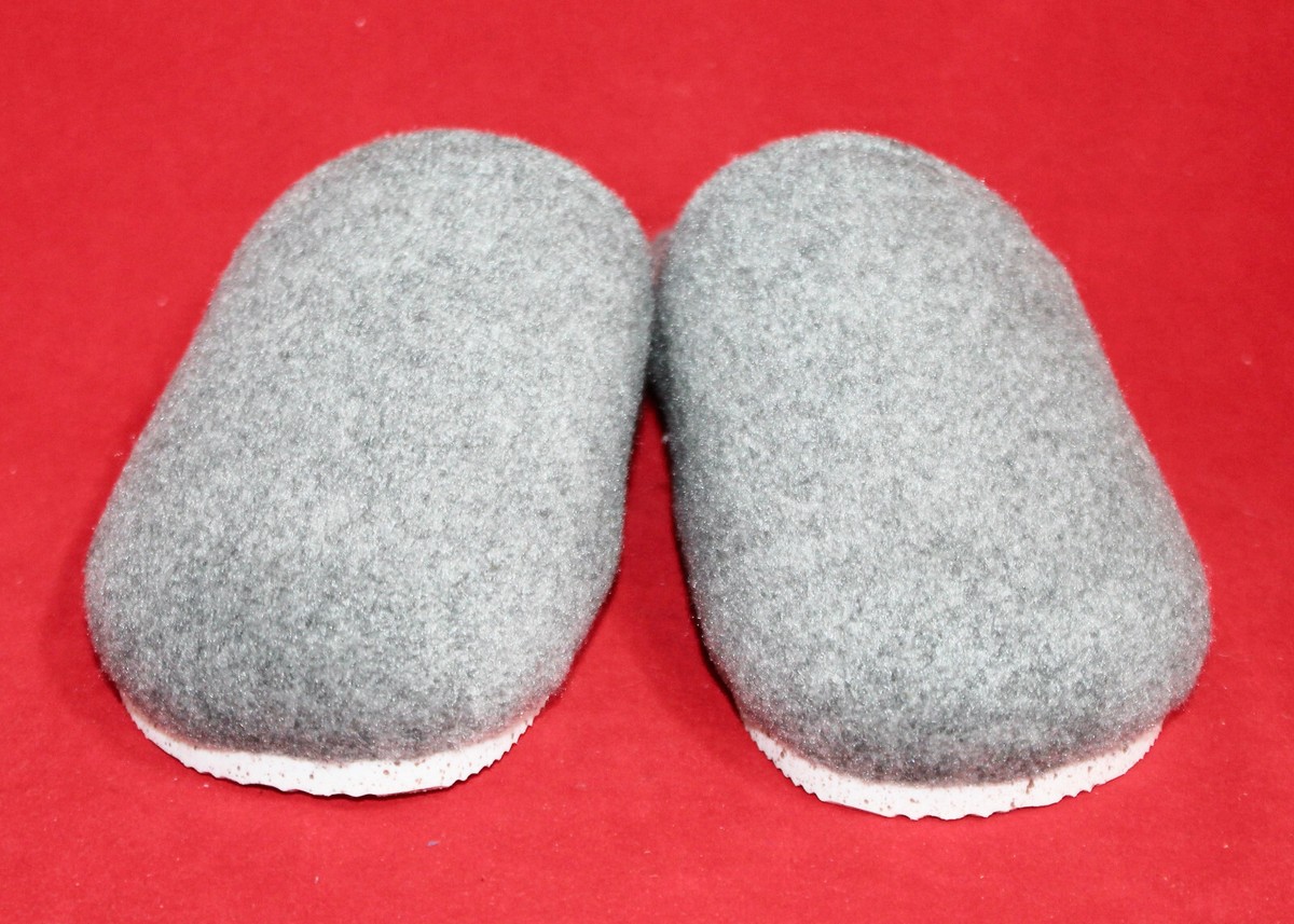 New DULUTH TRADING Co Felt Clog Slipper Wo's Gray Polyester Cork Base  53402