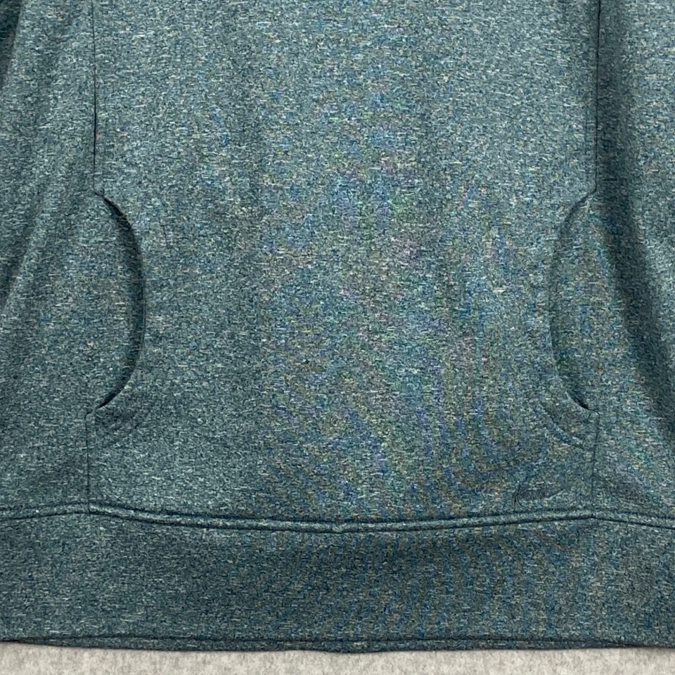 Top pulóver Kavu para mujer cuello embudo medio verde jaspeado bolsillo agujero para el pulgar Foto 4 de 4