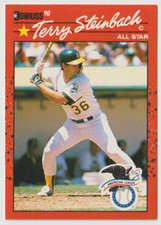 1990 Donruss Baseball #637B Terry Steinbach AS - Oakland Athletics