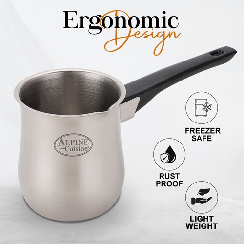 Calentador de café de cocina alpina 30 oz cafetera turca acero mantequilla café griego - Imagen 4 de 7
