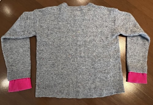 Tucker + Tate Sweater Girls XL 14 16 Gray Rainbow Speckles Pink Cuffs Pockets - Picture 3 of 9