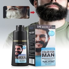 Men Black Beard Simple Hair Dye Color Shampoo Permanent Darkening Hair Coloring