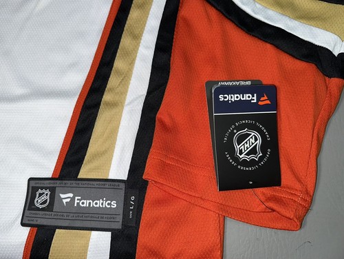 Maglia Anaheim Ducks Fanatics NHL Hockey Uomo Taglia Large Bianca Breakaway Nuova con etichette! - Foto 6 di 10
