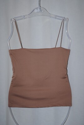 Amisu Ladies Brown Thin Strap Top Size XS