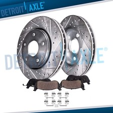 Front Drilled Rotors Ceramic Brake Pads for Lexus RX330 RX350 Toyota Highlander