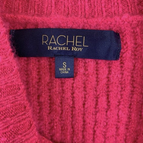 Rachel Roy Shayla Balloon Sleeve Sweater Women's Hot Pink Size Small NEW - Picture 4 of 7