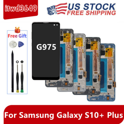 For Samsung Galaxy S10+ G975 LCD Display Touch Screen Frame Digitizer S10 Plus
