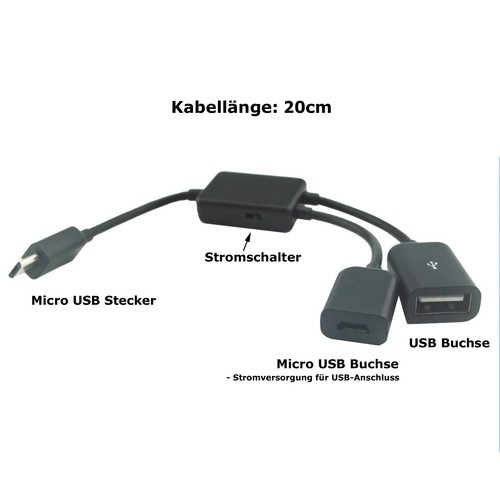 F64 Micro USB Sur USB 2.0 + OTG Adaptateur Du Câble pour USB Souris Clavier Etc - Photo 5 sur 11