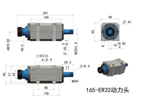 Unidad de husillo ER32 perforación fresado taladro cabezal eléctrico 3000-8000 rpm máquina CNC - Imagen 7 de 8