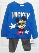 Disney Junior Mickey Mouse Boys Fleece Jogger Pant Set Sizes 4, 4T, 5-6, 7 NEW