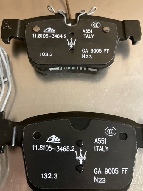 MASERATI LEVANTE OE REAR COPPER FREE BRAKE PADS #673012303