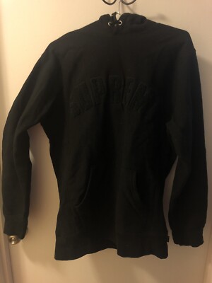 Supreme Chenille Arc Logo Hooded Sweatshirt Black/Black Large SS17