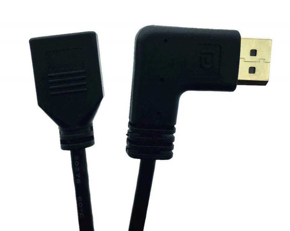 DP Male to Female 4K Displayport Extension Cable 1.2 Version - Right Angle - Image 2 of 4