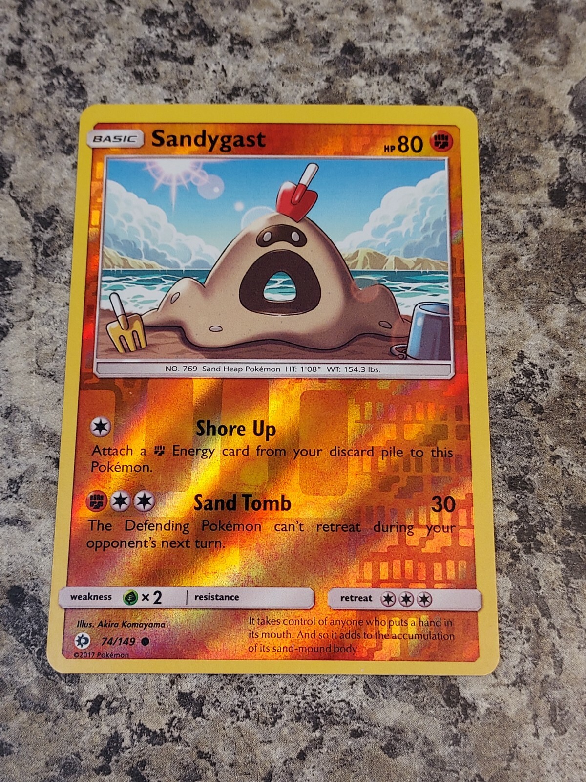 Sandygast - 74/149 Sun & Moon Base Set Pokemon Reverse Holo Foil Nice!