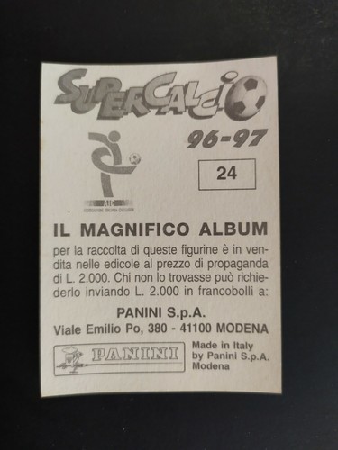 FIGURINA SUPERCALCIO PANINI 1996/97 SCUDETTO PIACENZA n. 24 NUOVA CON VELINA NEW - Bild 2 von 2