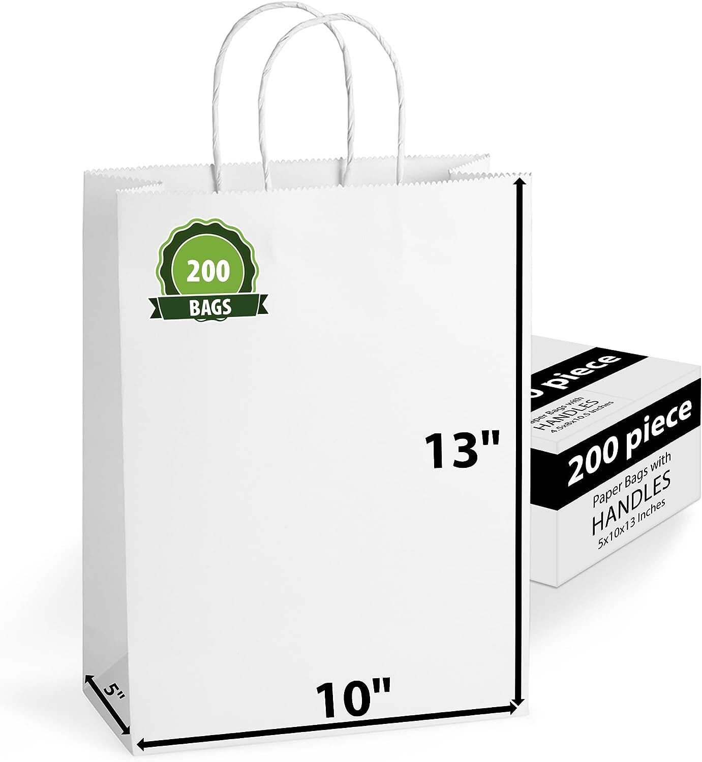 Aazon.co: XPCARE White Paper Bags, 100 Packs 10x5x13 Inch Gift Bags