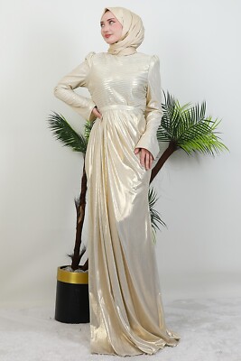 silk satin hijab dress Modest Women's Satin Dress 24559