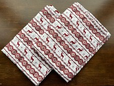 Christmas Reindeer Pillowcases Set Of 2 Homemade Red White 19" X 29" Standard