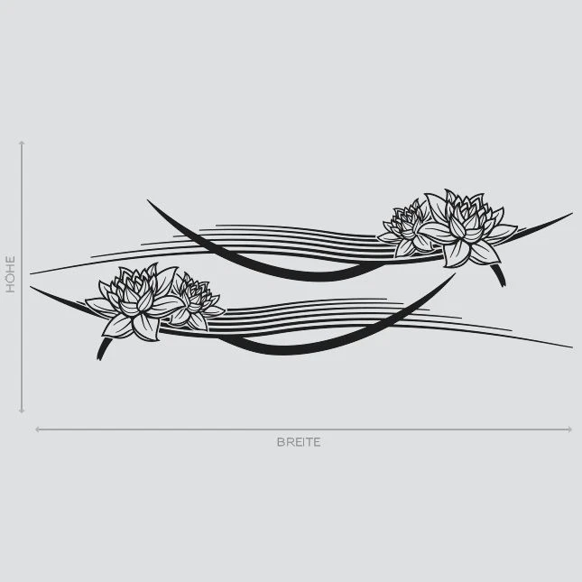 2x Decoración lateral flores de loto líneas abstractas flor tribal pegatinas coche #1098 - Imagen 2 de 4