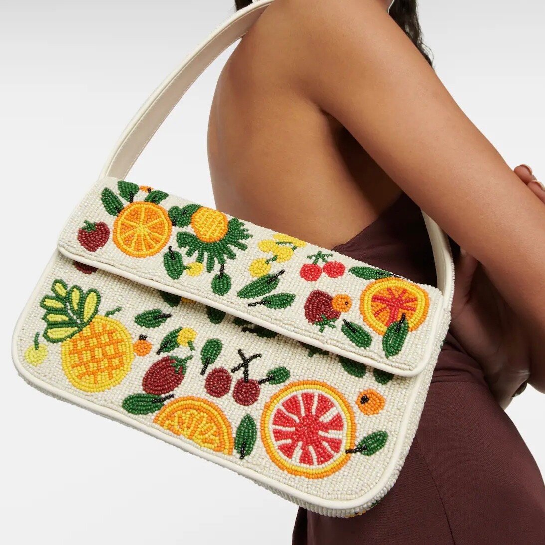 STAUD BEADED TOMMY BAG NWT FRUIT SALAD