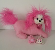 PUPPY SURPRISE Pink White Mom Dog Babies 2 Puppies Heart Shaped Face 2016