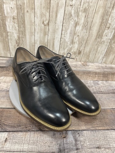 Aston Gray Leu Herren Elegante Schuhe Schwarz Leder Oxford Größe 12