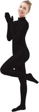 Ensnovo Black Unitard Skin Suit Full Body with Feet and Hands, Adult XL  Cosplay