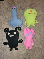 Lot Of 4 UglyDoll Turny Burny Plush Black  White Double Sided Vtg Retired