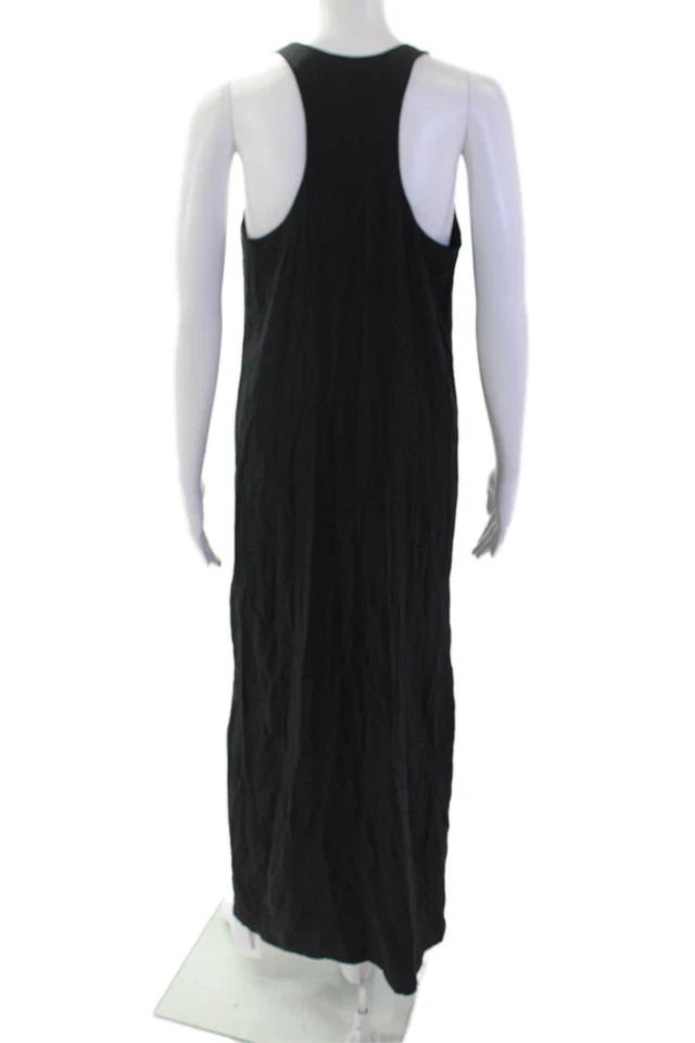 Maxi vestido sin mangas Amanda Uprichard para mujer negro seda talla M Foto 3 de 4