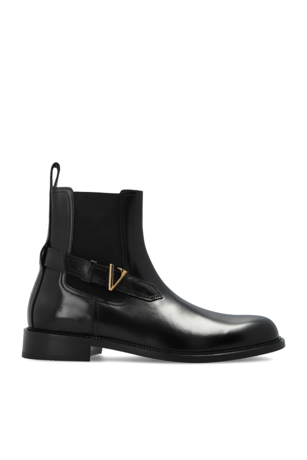 Versace - Men - Leather Chelsea boots - Black 303590₽
