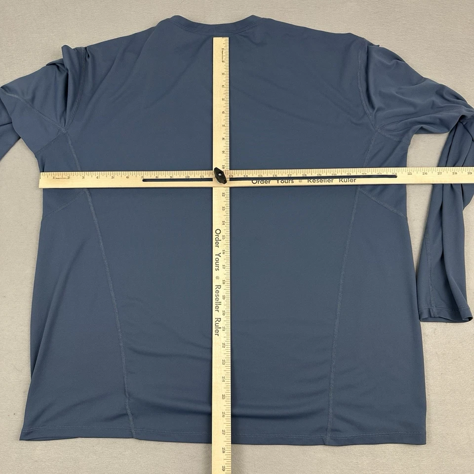 Mountain Hardwear Shirt Men Extra Large Blue Solid Logo Crew Neck Long Sleeve XL - Image 4 of 4