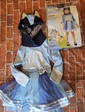 Spirit Halloween Bluey Toddler Girls Costume Dress Size 5t/6t 5t 6 Hooded Tutu