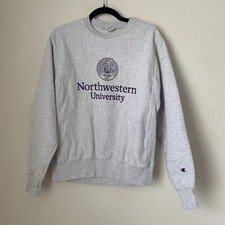 Vintage Y2K Champion Reverse Weave Northwestern University Sweatshirt Gray Small