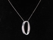 Tiffany & Co  Sterling Geomtric Oval 16" Necklace