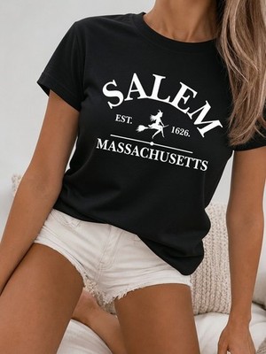 Salem Massachusetts Witch Graphic T-Shirt, Halloween Unisex Tee