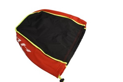 LS2 Helmet Bag Drawstring Soft Sided Red Black Neon Trim Helmet Storage Used