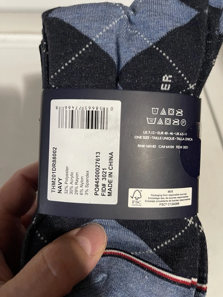 New Tommy Hilfiger Socks Men’s 5 Pairs Multicolor Dress Crew Socks Casual Preppy - Image 4 of 4