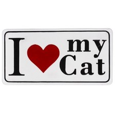 Décoration murale émaillée I Love My Cat 19,75 x 10,25 pouces neuve