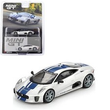 MINI GT JAGUAR C-X75 1/64 SILVER with BLUE STRIPES DIECAST MODEL MGT00960-3F