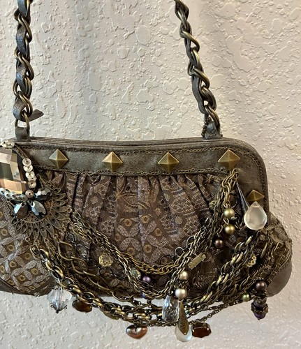 Mary Frances highly embellished Chains; Rhinestones, beads shoulder handbag - Picture 6 of 24