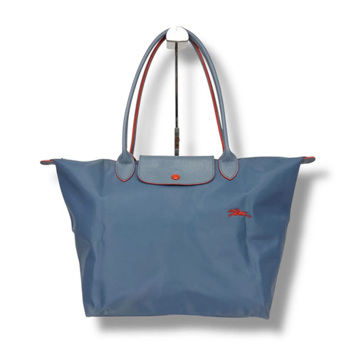 LONGCHAMP Le Pliage Club Tote Bag Light Blue Made in France Authentic Used Japan