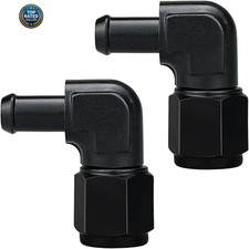 8AN Female to 3/8 Barb 90 Degree Hose Fitting Adapter Swivel Aluminum