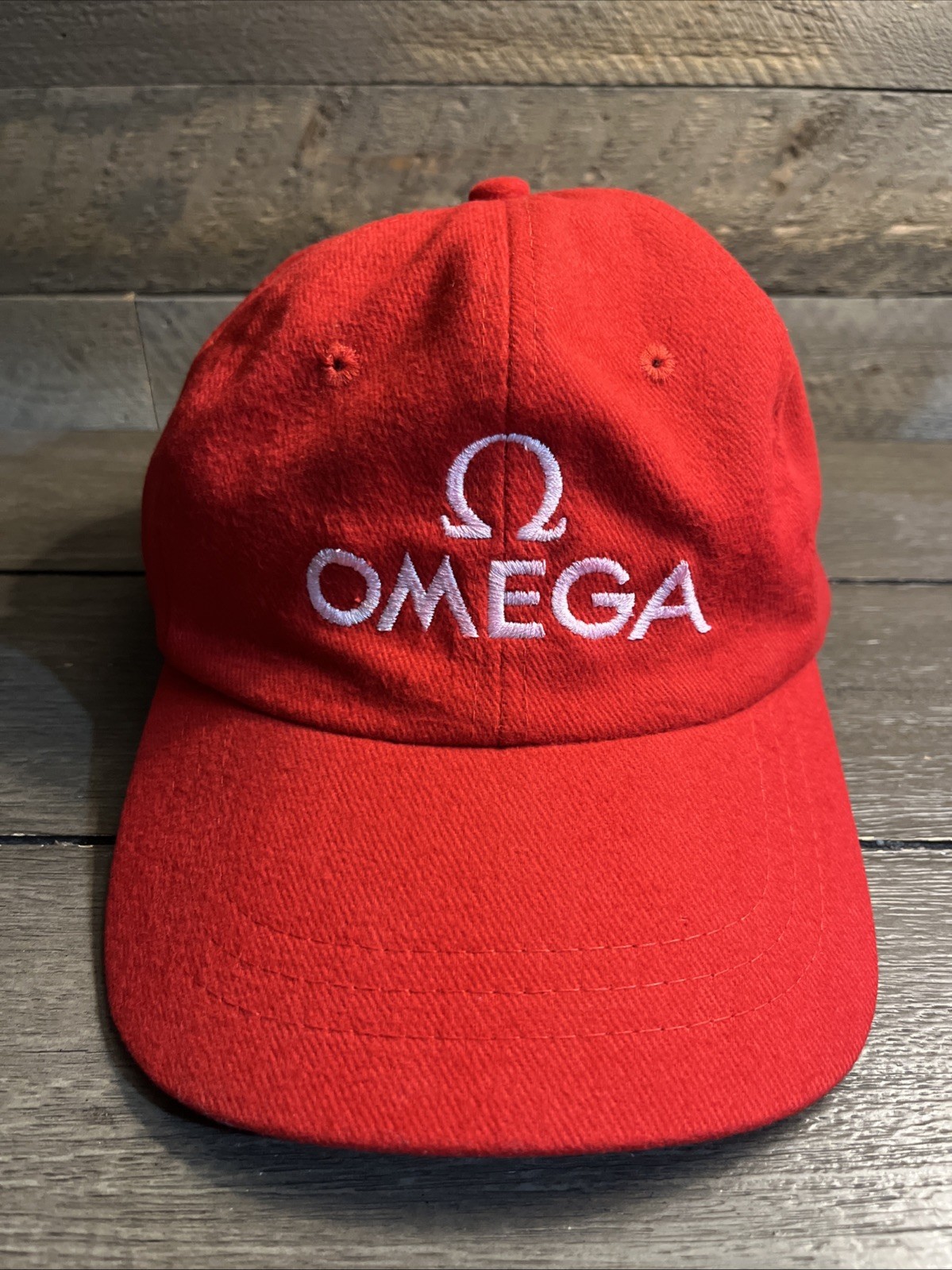 Vintage Omega Watch Red Baseball Cap Adjustable Strapback Dad Hat