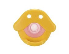 Richell Sucking Lab All-Silicone Pacifier Duck Design for Newborns 0 months and