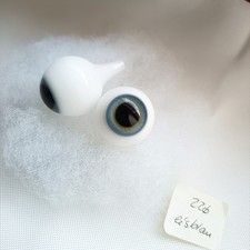 Lauschaer Glasaugen mundgeblasen 22mm eisblau für Rebornpuppe