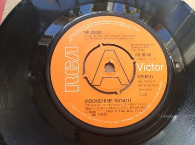 Harry Nilsson - Moonshine Bandit - Used Vinyl Record 7 - Promo - G8100z