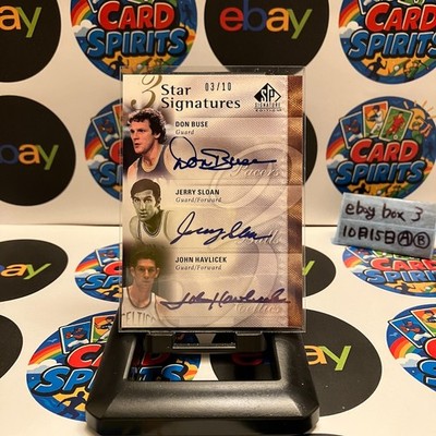 2008-09 Upper Deck SP Don Buse Jerry Sloan John Havlicek 03/10 Triple Auto Card